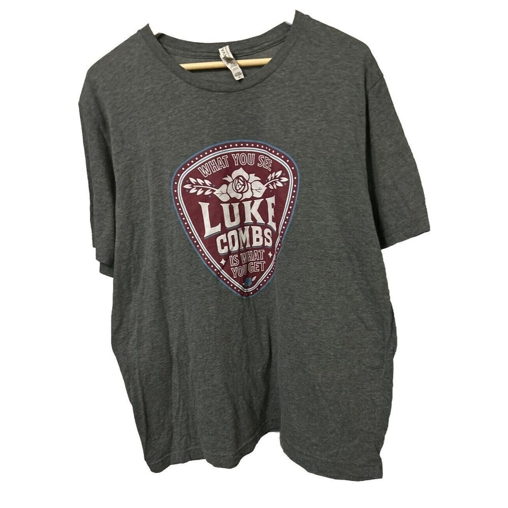 Luke Combs Men's 2XL Gray "What you see is what you get" 2019 Concert Tour Shirt